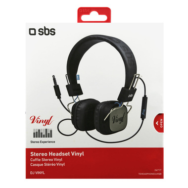 Headphone DJ VYNIL with stereo cable, answer/end button and microphone, frequency 18HZ - 24KHZ blue