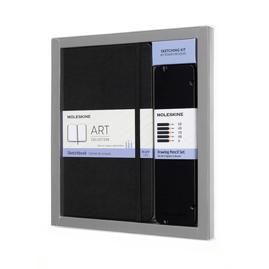 MOLESKINE Skizzen Set L/A5 717585 HC, noir, Zeichenstift-Set