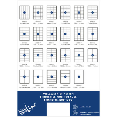 BÜROLINE Etiketten 105×41mm 500055 weiss 1400 Stück