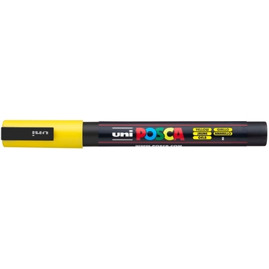 UNI-BALL Posca Marker 0,9-1,3mm PC-3M YELLOW gelb, Rundspitze