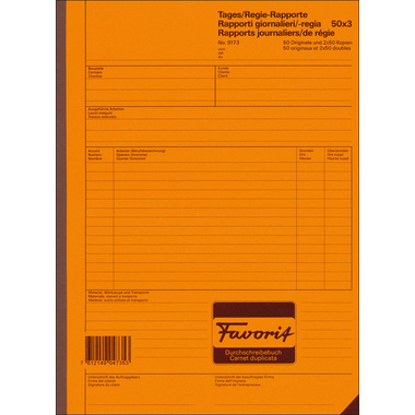 FAVORIT Rapport régie D/F/I A4 9173 blanc/blanc 50x3 feuilles