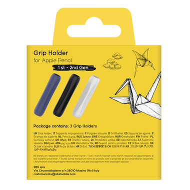 The 3 coloured grip holders guarantee a non-slip and ergonomic grip to make the most of your Apple Pencil