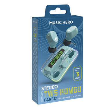 A pair of compact wireless earphones with a charging case