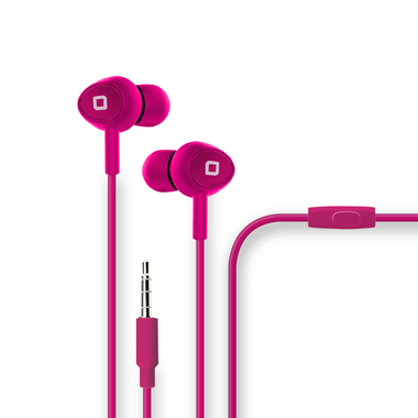Écouteurs stéréo avec microphone intégré, câble universel 3,5 mm, bouton de début/fin d'appel, couleur rose