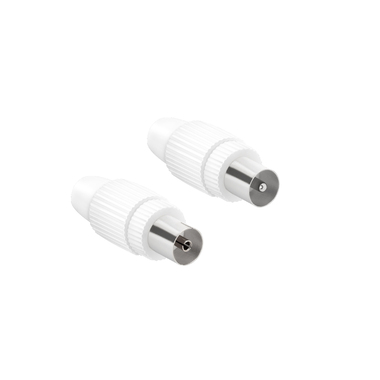 Paire de connecteurs d'antenne SAT mâle-femelle, 9,5 mm, couleur blanche