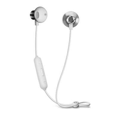 Écouteurs sans fil avec finition métal, design semi In-Ear, cordon anti-nœuds, touches multifonctions pour musique et appels