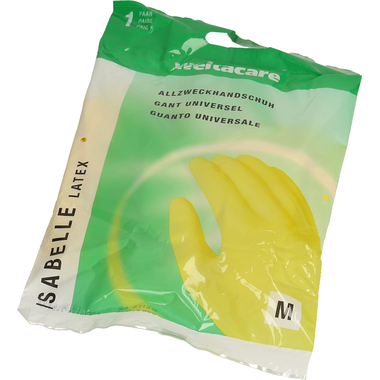 WEITA Guanto multiuso Latex Gr.M 262571 / RF-1 Isabelle, giallo 30cm/0.45mm
