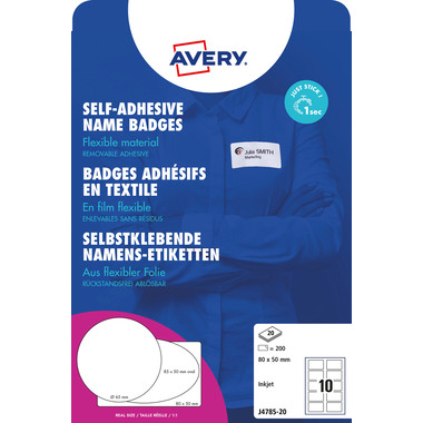 AVERY ZWECKFORM Etichette IJ 80x50mm J478520 bianco 20 fogli/200 pezzi