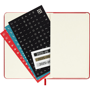 MOLESKINE Agenda settimanale note 25/26 8056999275457 18M foderato HC rosso 9x14cm