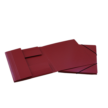 EROLA Dossier à élastique 650my A4 33299 rouge carton fibre 3 rabats