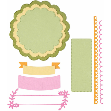 SIZZIX Matrices de découpe 666801 Scalloped Circles 9 pièces