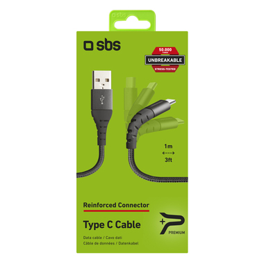 Anti-Tangle-Kabel USB – Typ C aus Metall