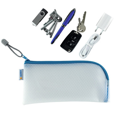 HERMA Tasca documenti con zip A6 20003 blu, 23x11cm