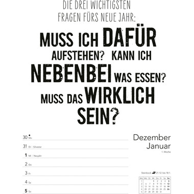 HARENBERG Agenda hebdomadaire 2025 3310134+25 Sprüche-Kalender DE 25x35.5cm