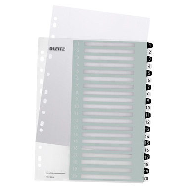 LEITZ Register WOW PP A4 1217-00-00 schwarz/weiss 20-teilig