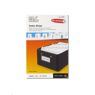 3L Index tabs stampato 10x150mm 10503 bianco, autoadesivo 5 pezzi