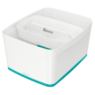LEITZ MyBox L avec couvercle 18lt 5216-10-51 blanc/bleu