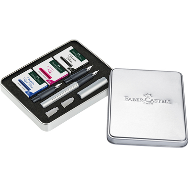 FABER-CASTELL Grip Füller Calligraphy 201629 silber, 3 Stück