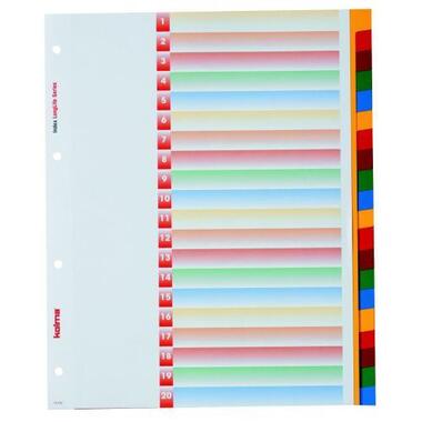 KOLMA Divider LongLife XL A4 19.420.20 blank,20 colored tabs,4 - punch.