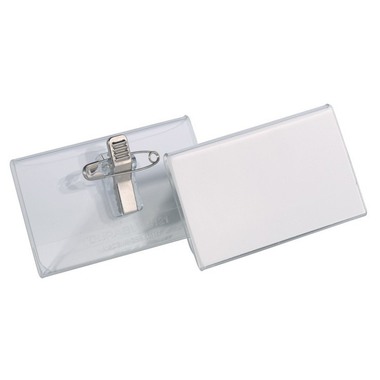DURABLE Badge avec pince combiné 810119 transp., PVC, 54x90mm 50 pcs.