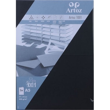 ARTOZ Karten 1001 A5 107392262 220g, schwarz 5 Blatt