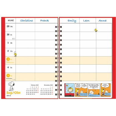 HEYE Familienagenda Peanuts 2025 21545+25 DE 15.2x23.2cm