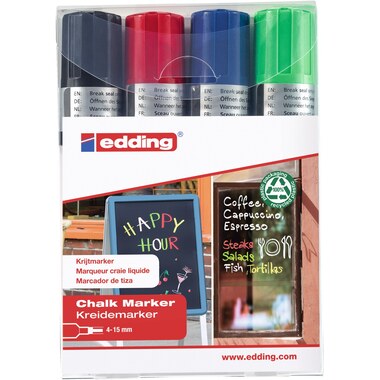EDDING Windowmarker 4090 4-15mm 4090-E4 4 colori ass., basic