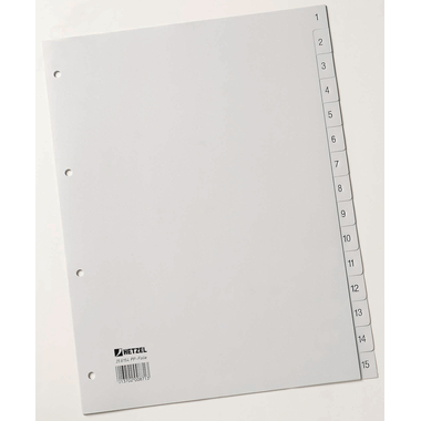 HETZEL Register PP A4 25615481 grau 1-15
