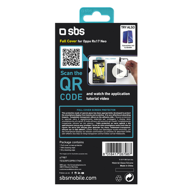 Protective glass film for Oppo Rx17 Neo