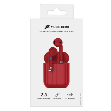 Wireless stereo earphones with 300mAh charging base, multifunction buttons for music and calls