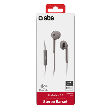 In-ear stereo earset Studiomix 50, with answer button, grey