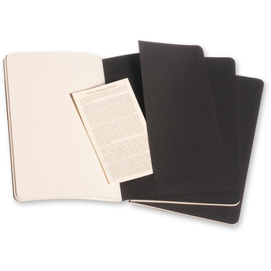 MOLESKINE Quaderno Cahier A5 497-0 in bianco, nero 3 pezzi