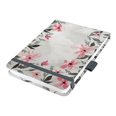 JOLIE Carnet de notes A6 JN398 Loose Florals Grey,dots 158 p.