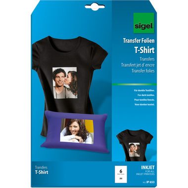 SIGEL Inkjet-Transfer T-Shirt A4 IP653 Textilien 6 fogli