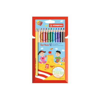 STABILO Coloured pencil ergonom. 4,2mm 203 / 212 Trio dick, sharpener 12 pcs.