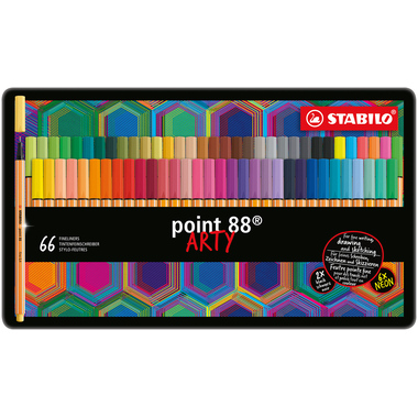 STABILO Fineliner Point 88 0.4mm 88/66-031 Metalletui 66 Stück