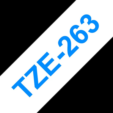 PTOUCH Nastro, plastific. blu/bianco TZe-263 PT-3600 36 mm