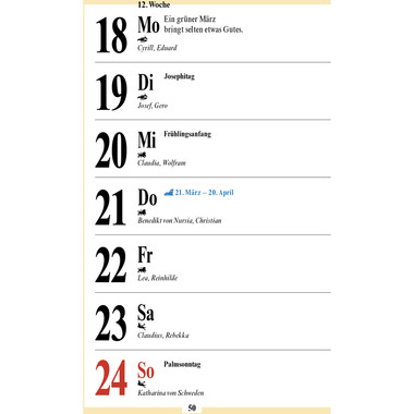 SÜDWEST Der kleine Bauernkalender 2025 783517102801 1W/2S DE 10x15.5cm