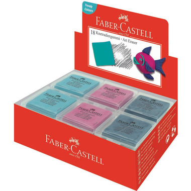 FABER-CASTELL Gomme Art Eraser 127124 3 couleurs ass.