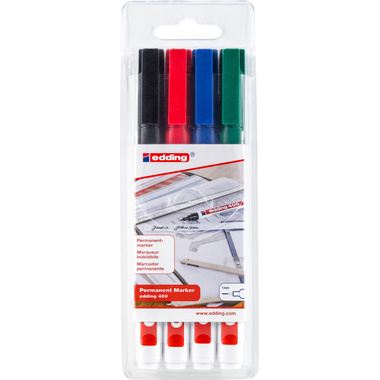 EDDING Permanent Marker 400 400-E4 4 Farben ass.