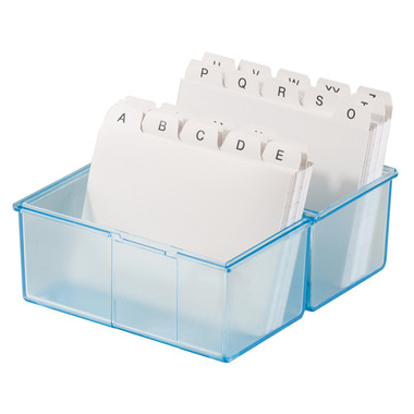 HAN Caisse de fichier Signal A7 977-64 transp./bleu, pour 300 cartes