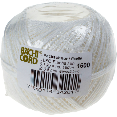 BAECHI Ficelle d'emballage LFC blanc 541016031 160m, 0,8mm 100g