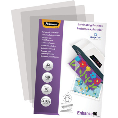 FELLOWES Laminiertasche A4 5306114 glanz, 80my 100 Stk