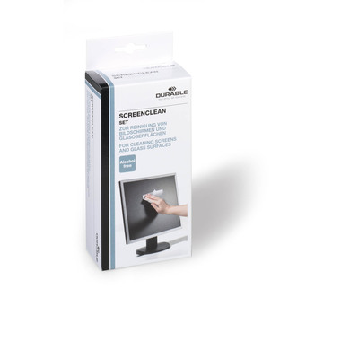 DURABLE Screenclean Set 125ml 570700 Reinigungsset 20 Tücher