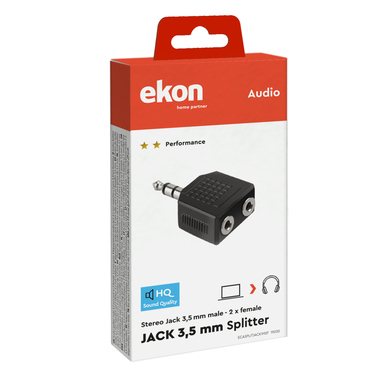 Répartiteur audio Jack 3,5 mm mâle vers 2 Jack 3,5 mm femelle stéréo, noir