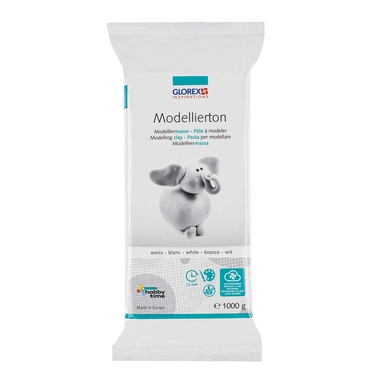 GLOREX Modellierton 1kg 61780712 weiss, lufthärtend