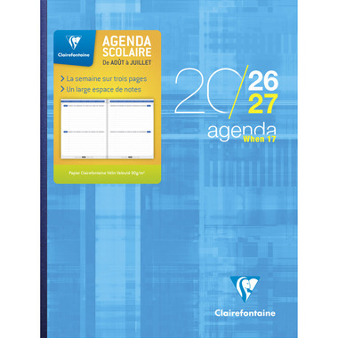 CLAIREFONTAINE Agenda prof SAS When 17 26/27 9899C 1S/3P ass. ML 17x22cm