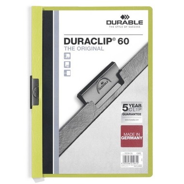 DURABLE Classeur à pince DURACLIP 60 220905 pour 60 feuilles A4 vert
