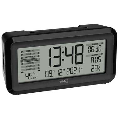 TFA Dostmann Sveglia Radio Boxx2 Nero