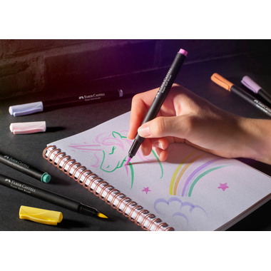 FABER-CASTELL Pennarelli Black Edition 116453 Pastello 6er Etui
